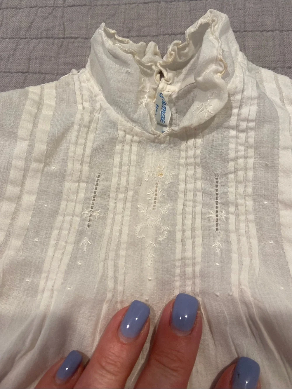 Vintage Pemae Philippine Handmade Baby Dress & Matching Bib Set-6 month